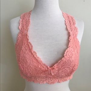 Sophie B. Coral Lace Racer-Back Bra Bralette Large